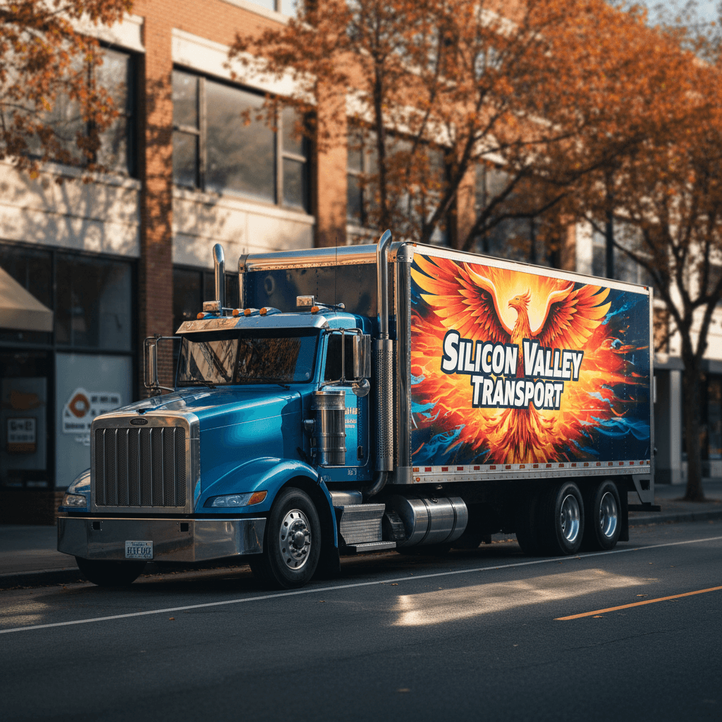 Premium mobile billboard truck parked on a city street
