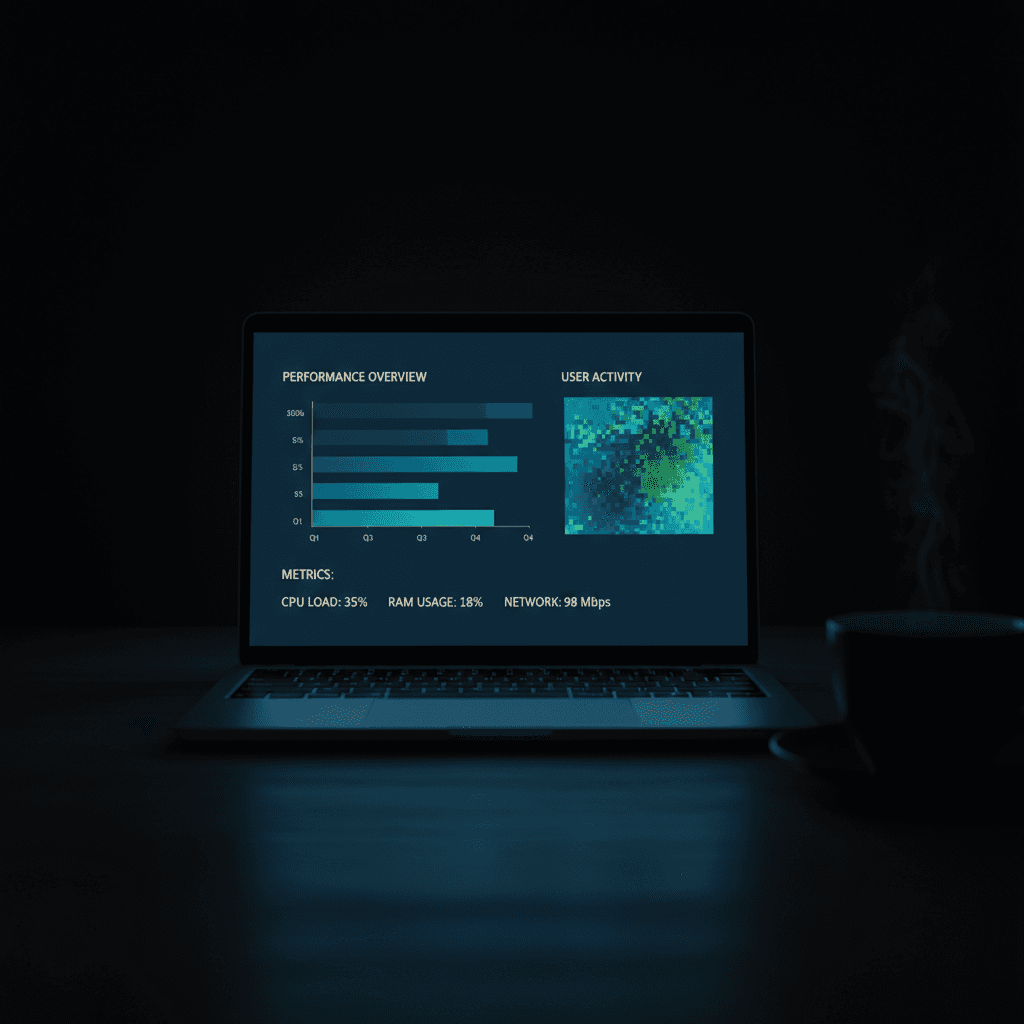 Laptop displaying audience analytics dashboard
